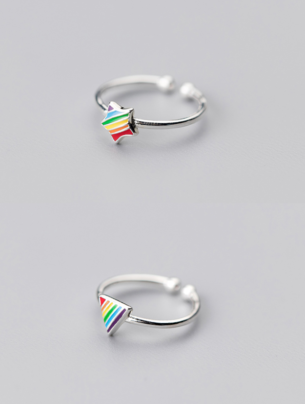 Rainbow Pentagram Ring